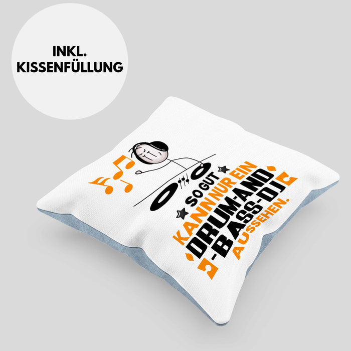 Drum-and-Bass-DJ Geschenk Kissen mit Füllung 40x40 So Gut Kann Nur Ein Drum-and-Bass-DJ Aussehen Geschenkidee (Grau) Blau Trendation