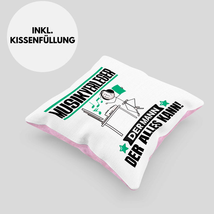Musikverleger Kissen mit Füllung 40x40 Geschenk für Musikverleger Der Mann Der Alles Kann Geschenkidee zum Geburtstag (Grau) Rosa Trendation