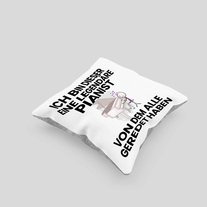 Pianist Geschenk Kissen mit Füllung 40x40 Lustige Geschenkidee Geburtstag für Pianist Ich Bin Dieser Legendäre Pianist Von Dem Alle Geredet Haben (Grau) Grau Trendation