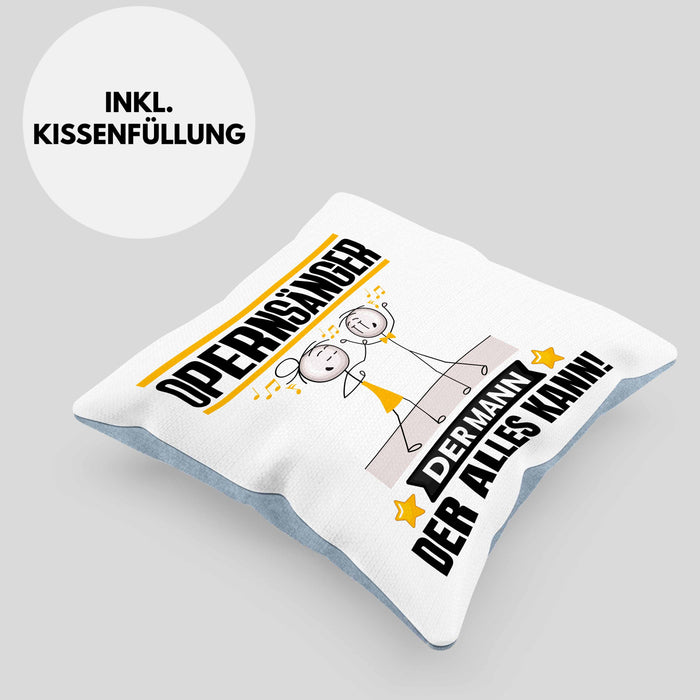Opernsänger Kissen mit Füllung 40x40 Geschenk für Opernsänger Der Mann Der Alles Kann Geschenkidee zum Geburtstag (Grau) Blau Trendation