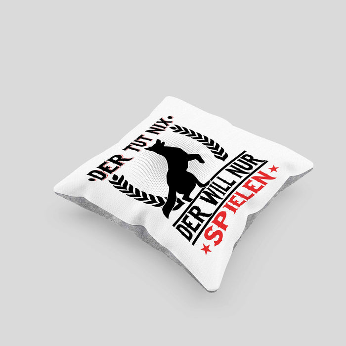 Hund Kissen mit Füllung 40x40 Geschenk Hunde-Besitzer Geschenkidee (Grau) Grau Trendation