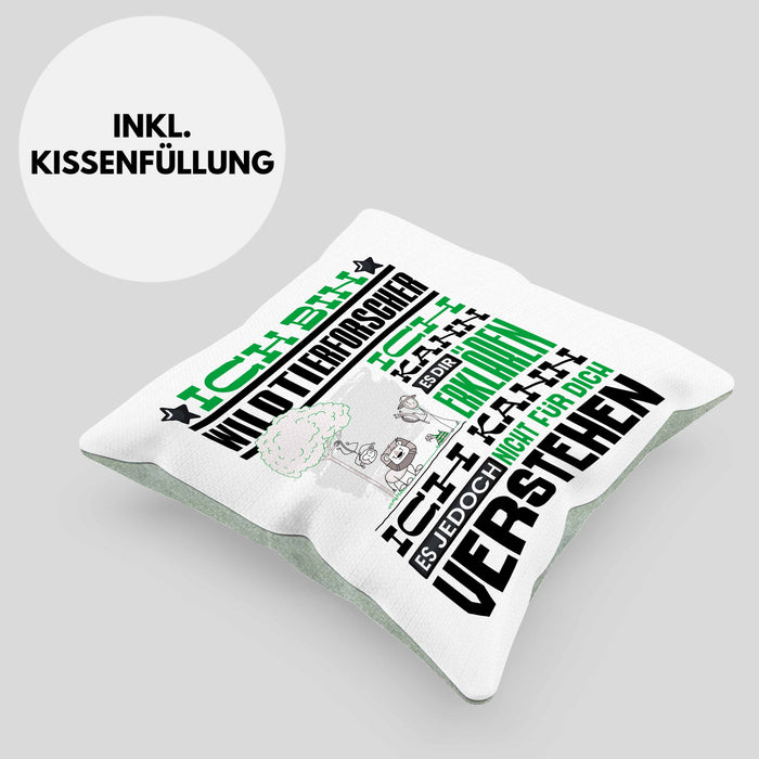 Wildtierforscher Geschenk Kaffee-Kissen mit Füllung 40x40 Geschenkidee für Wildtierforscher Ich Bin Wildtierforscher Ich Kann Es Dir Erklären Jedoch Nicht Für Dich Verstehen Spruch Lustig (Grau) Grün Trendation