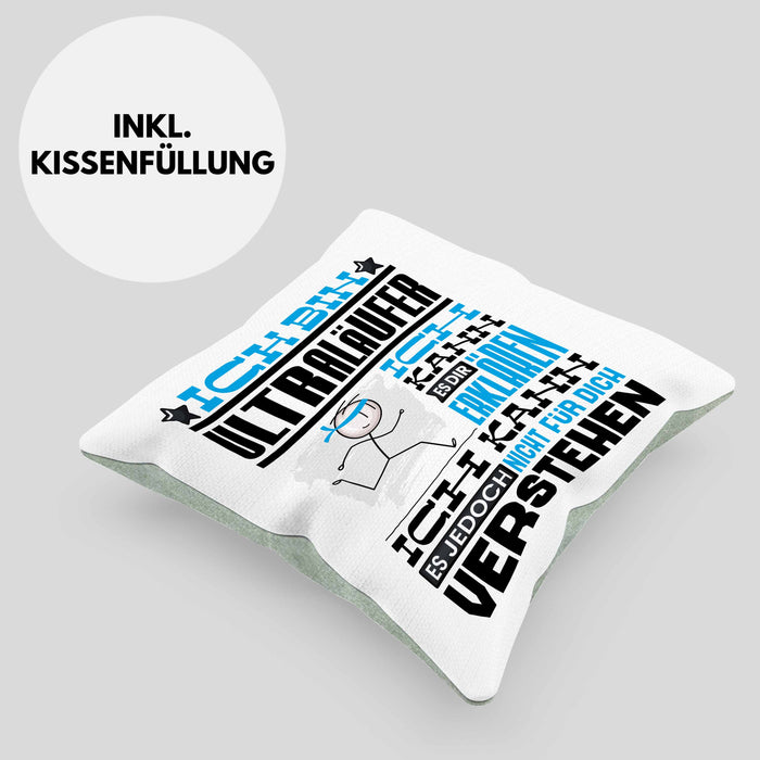 Ultraläufer Geschenk Kaffee-Kissen mit Füllung 40x40 Geschenkidee für Ultraläufer Ich Bin Ultraläufer Ich Kann Es Dir Erklären Jedoch Nicht Für Dich Verstehen Spruch Lustig (Grau) Grün Trendation