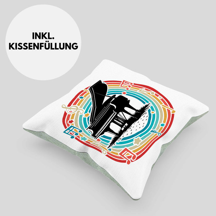 Piano-Spieler Kissen mit Füllung 40x40 Geschenk Klavier Geschenkidee Flügel Musiker (Grau) Grün Trendation