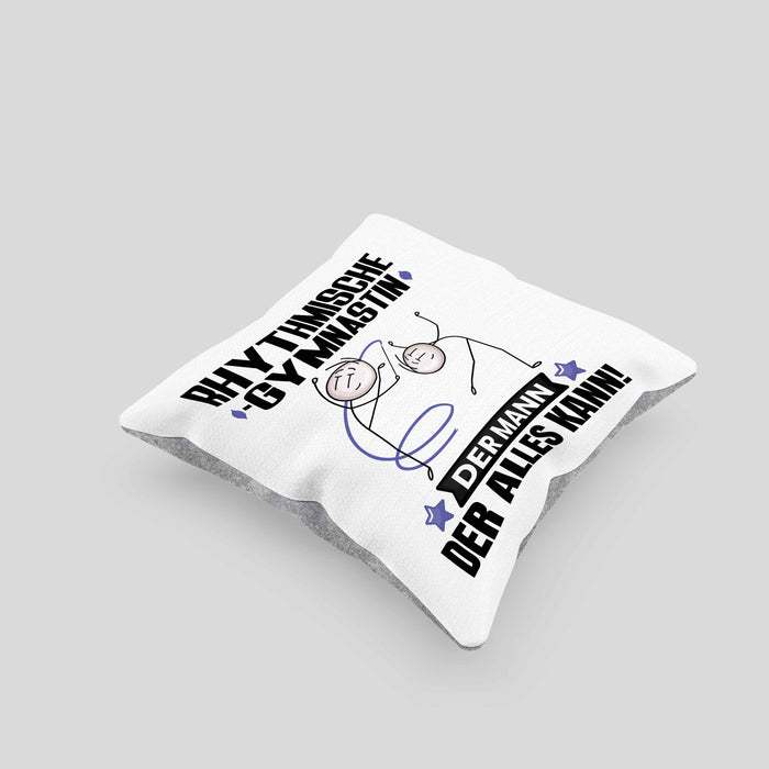 RhythmischeGymnastin Kissen mit Füllung 40x40 Geschenk für RhythmischeGymnastin Der Mann Der Alles Kann Geschenkidee zum Geburtstag (Grau) Grau Trendation