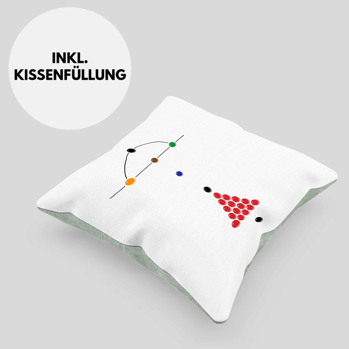 Billard Pool Kissen mit Füllung 40x40 Geschenk Queu Geschenkidee Spruch Grafik Plan (Grau) Grün Trendation