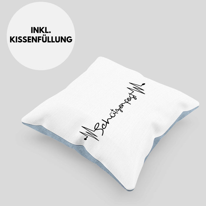Schützenfest Kissen mit Füllung 40x40 Geschenk Schützen Dorf-Fest Geschenkidee (Grau) Blau Trendation