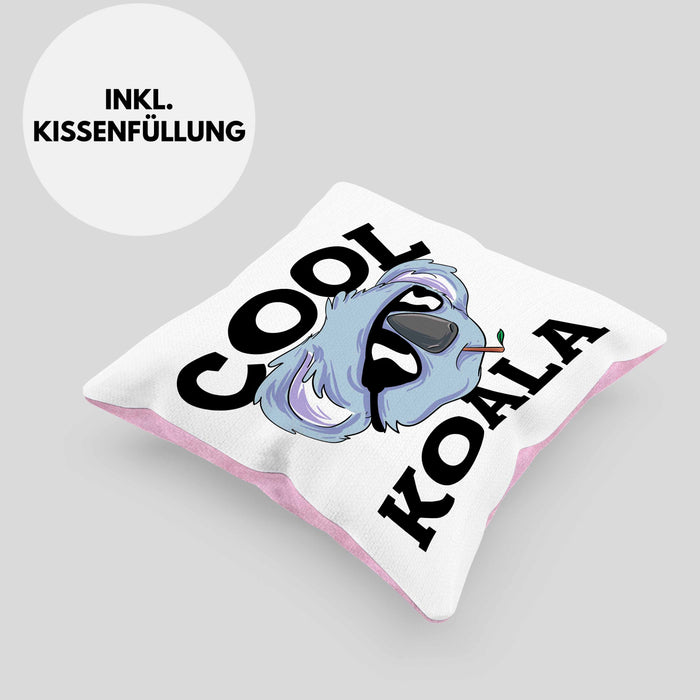 Kissen mit Füllung 40x40 Koala Geschenkidee für Koala-Liebhaber Kissen mit Füllung 40x40 Koala-Aufdruck (Grau) Rosa Trendation