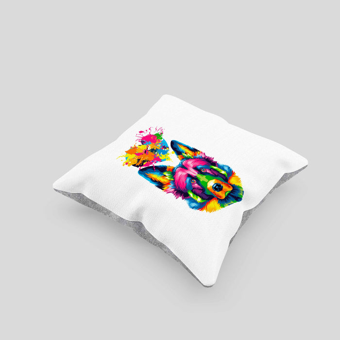 Schäferhund Herz Farbe Besitzer Kissen mit Füllung 40x40 Geschenk Lustiger Spruch Geschenkidee Schäferhund Liebhaber (Grau) Grau Trendation