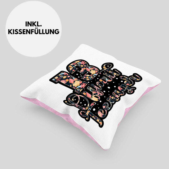 Kissen mit Füllung 40x40 zum 13. Geburtstag Offizieller Teenager Geschenkidee (Grau) Rosa Trendation