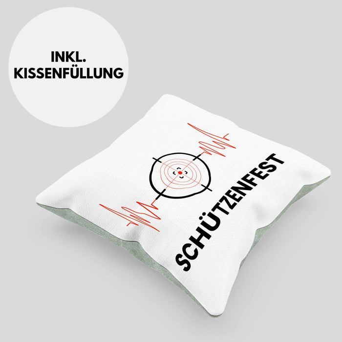 Schützenfest Kissen mit Füllung 40x40 Geschenk Schütze Sportschütze Geschenkidee (Grau) Grün Trendation