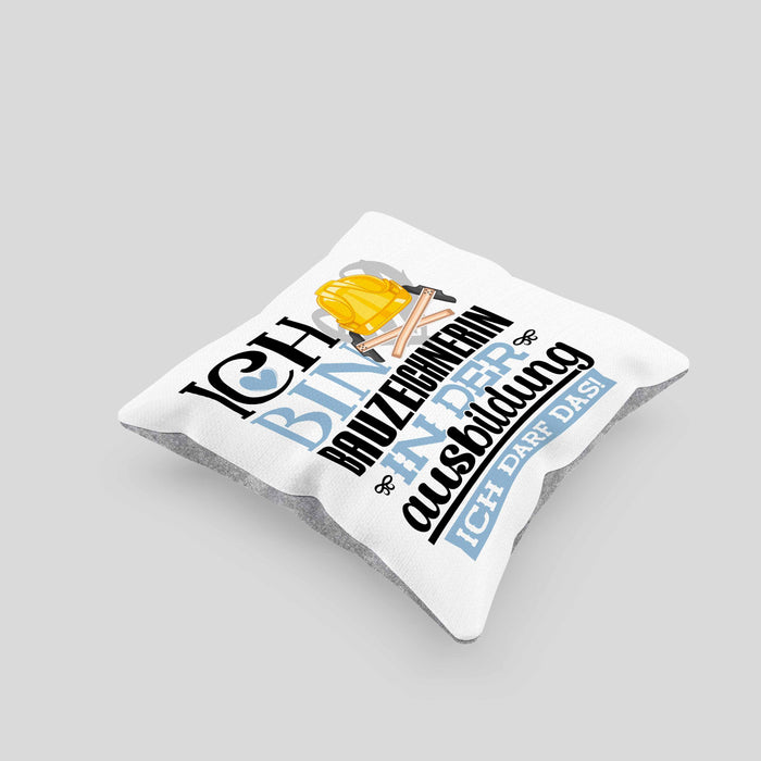 Bauzeichnerin Ausbildung Start Geschenk Kissen mit Füllung 40x40 Ich Bin Bauzeichnerin In Der Ausbildung Ich Darf Das Geschenkidee (Grau) Grau Trendation