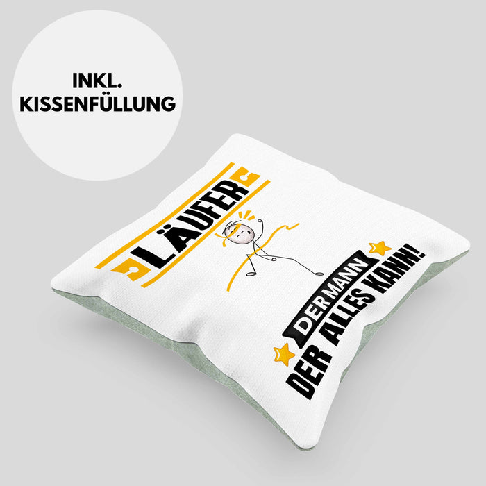 Läufer Kissen mit Füllung 40x40 Geschenk für Läufer Der Mann Der Alles Kann Geschenkidee zum Geburtstag (Grau) Grün Trendation