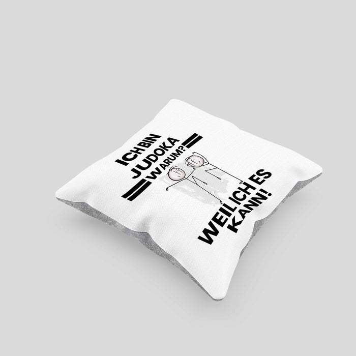 Judoka Geschenk Kissen mit Füllung 40x40 Lustiger Spruch Ich Bin Judoka Warum Weil Ich Es Kann Geschenkidee Bester Judoka Geburtstag (Grau) Grau Trendation