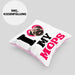 Mops Besitzerin Kissen mit Füllung 40x40 Geschenk Lustiger Spruch Geschenkidee I Love My Mops (Grau) Rosa Trendation