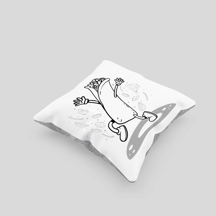 Burrito Geschenk Kissen mit Füllung 40x40 (Grau) Grau Trendation