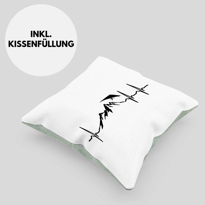 Geschenk für Drachenflieger Kissen mit Füllung 40x40 Herzschlag Hängegleiter Motiv (Grau) Grün Trendation