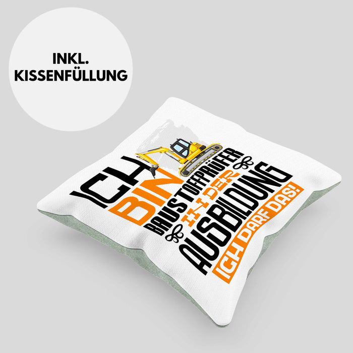 Baustoffprüfer Ausbildung Kissen mit Füllung 40x40 Geschenk Ich Bin Baustoffprüfer In Der Ausbildung Ich Darf Das Geschenkidee Spruch (Grau) Grün Trendation