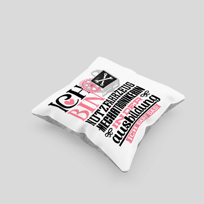 Nutzfahrzeugmechatronikerin Ausbildung Start Geschenk Kissen mit Füllung 40x40 Ich Bin Nutzfahrzeugmechatronikerin In Der Ausbildung Ich Darf Das Geschenkidee (Grau) Grau Trendation