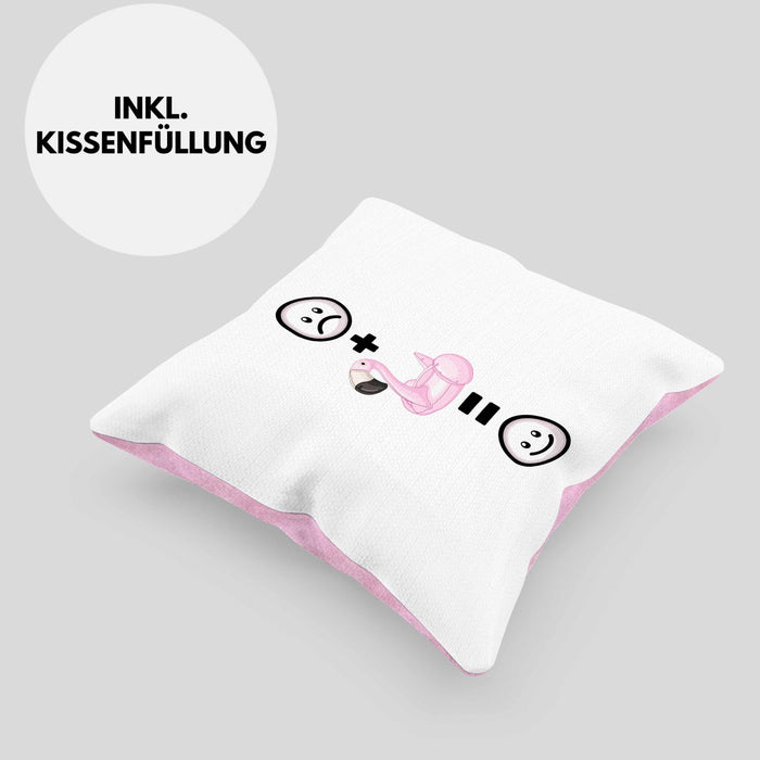Pool Sommer Kissen mit Füllung 40x40 Geschenk für Sommer Fans Lustige Geschenkidee :( + Sommer = :) Geburtstag (Grau) Rosa Trendation