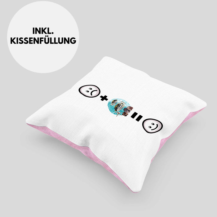 Fisch Kissen mit Füllung 40x40 Geschenk für Aquaristen Aquarium :( + Fische = :) Lustige Geschenkidee Geburtstag (Grau) Rosa Trendation
