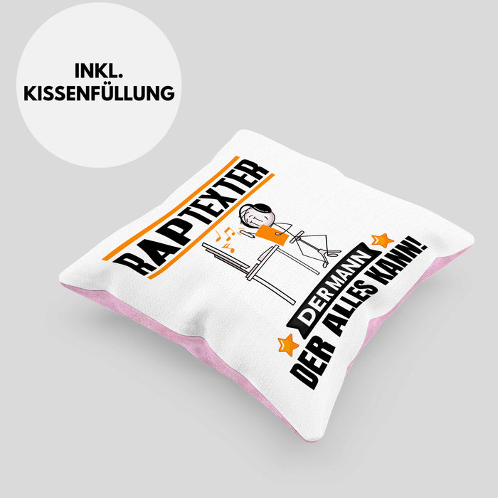 Raptexter Kissen mit Füllung 40x40 Geschenk für Raptexter Der Mann Der Alles Kann Geschenkidee zum Geburtstag (Grau) Rosa Trendation