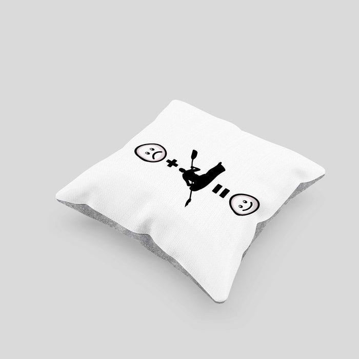 Kajak Kissen mit Füllung 40x40 Geschenk für Kajakfahrer :( + Kajak = :) Lustige Geschenkidee Geburtstag (Grau) Grau Trendation