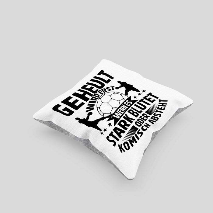 Handball Geschenk Kissen mit Füllung 40x40 Geschenkidee Handball-Spieler Handballspielerin Mädchen Jungs Geheult Wird Erst Wenn Es Stark (Grau) Grau Trendation