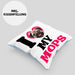 Mops Besitzerin Kissen mit Füllung 40x40 Geschenk Lustiger Spruch Geschenkidee I Love My Mops (Grau) Blau Trendation