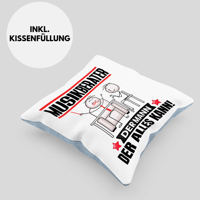 Musikberater Kissen mit Füllung 40x40 Geschenk für Musikberater Der Mann Der Alles Kann Geschenkidee zum Geburtstag (Grau) Blau Trendation