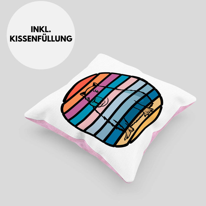Kissen mit Füllung 40x40 mit Capybara-Motiv Geschenk für Capybara Liebhaber Geschenkidee (Grau) Rosa Trendation
