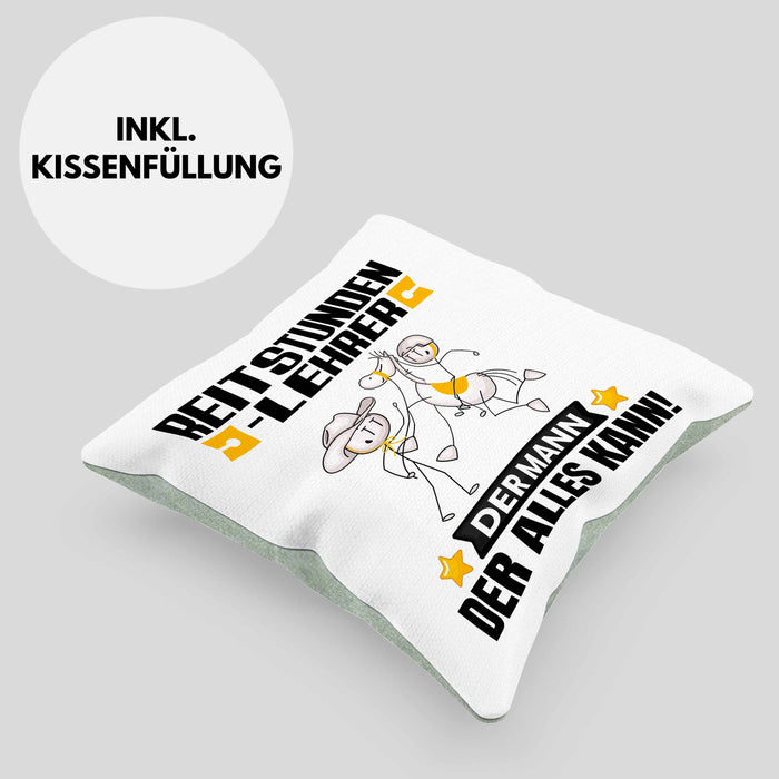 Reitstundenlehrer Kissen mit Füllung 40x40 Geschenk für Reitstundenlehrer Der Mann Der Alles Kann Geschenkidee zum Geburtstag (Grau) Grün Trendation