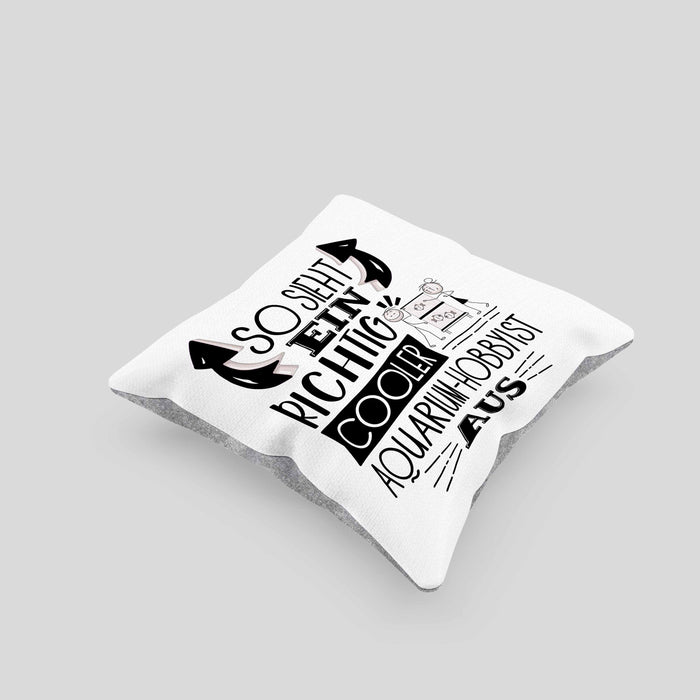 Aquarium-Hobbyist Kissen mit Füllung 40x40 So Sieht Ein Richtig Cooler Aquarium-Hobbyist Aus Geschenk Lustiger Spruch Geschenkidee (Grau) Grau Trendation
