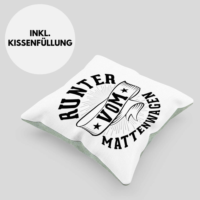 Sport-Lehrer Kissen mit Füllung 40x40 Geschenk Runter Vom Mattenwagen Geschenkidee (Grau) Grün Trendation