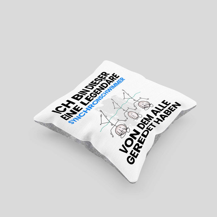 Synchronschwimmer Geschenk Kissen mit Füllung 40x40 Lustige Geschenkidee Geburtstag für Synchronschwimmer Ich Bin Dieser Legendäre Synchronschwimmer Von Dem Alle Geredet Haben (Grau) Grau Trendation