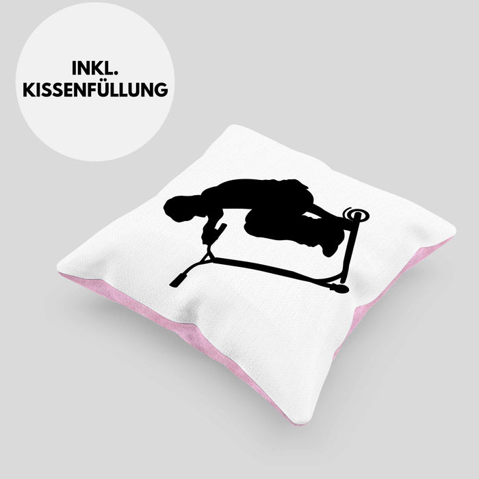 Scooter Roller Fahrer Geschenk Kissen mit Füllung 40x40 Scooterfahrer Geschenkidee Scooting Geschenkidee Jungs Profi Scooterfahrer Stunt (Grau) Rosa Trendation