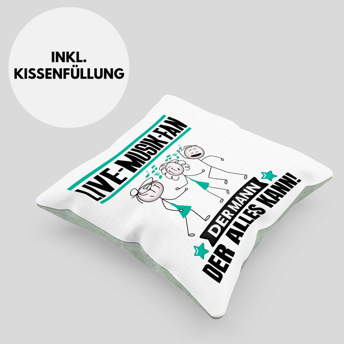 Live-Musik-Fan Kissen mit Füllung 40x40 Geschenk für Live-Musik-Fan Der Mann Der Alles Kann Geschenkidee zum Geburtstag (Grau) Grün Trendation