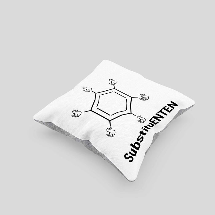 Chemie Kissen mit Füllung 40x40 SubstituENTEN Chemiker Witz Organische Chemie Ente Kaffee Geschenkidee (Grau) Grau Trendation