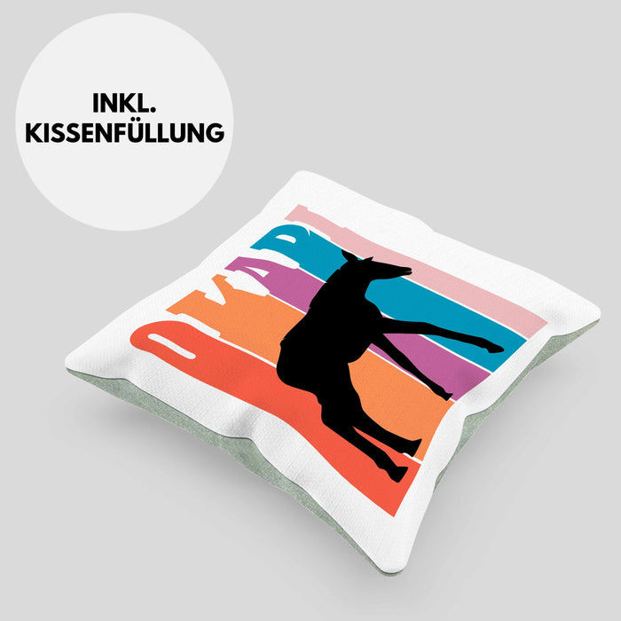 Lustige Okapi Kissen mit Füllung 40x40 Geschenk für Okapi Liebhaber Grafik (Grau) Grün Trendation