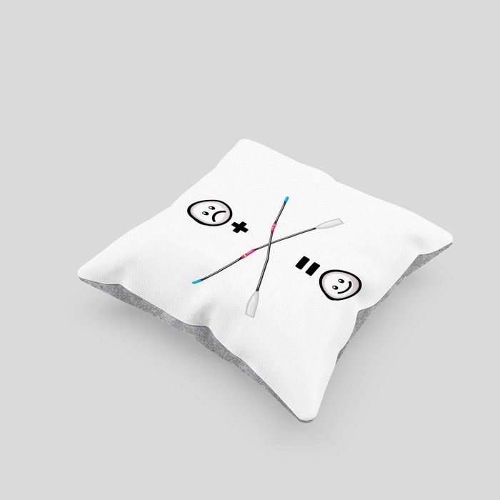 Rudern Kissen mit Füllung 40x40 Geschenk für Ruderer Lustige Geschenkidee :( + Rudern = :) Geburtstag (Grau) Grau Trendation