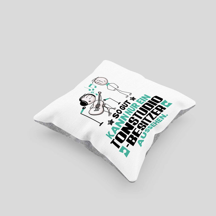 Tonstudio-Besitzer Geschenk Kissen mit Füllung 40x40 So Gut Kann Nur Ein Tonstudio-Besitzer Aussehen Geschenkidee (Grau) Grau Trendation