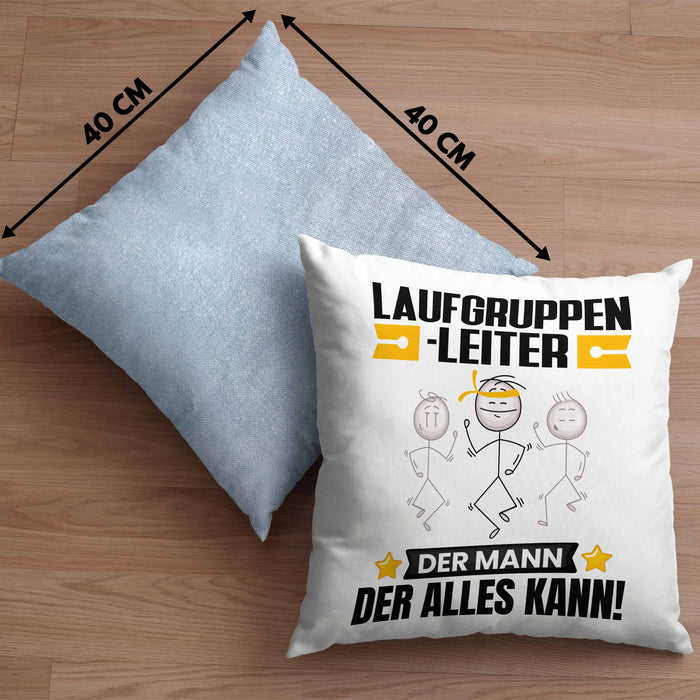 Laufgruppenleiter Kissen mit Füllung 40x40 Geschenk für Laufgruppenleiter Der Mann Der Alles Kann Geschenkidee zum Geburtstag (Grau) Blau Trendation