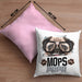 Mops Papa Besitzer Kissen mit Füllung 40x40 Geschenk Lustiger Spruch Geschenkidee Mops Liebhaber (Grau) Rosa Trendation