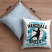 Handball Geschenk Kissen mit Füllung 40x40 Geschenkidee Handball-Spieler Handballspielerin Mädchen Jungs Warum Ich Handball Spiele? (Grau) Blau Trendation