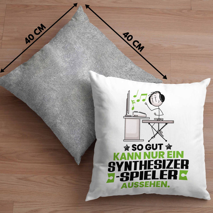 Synthesizer-Spieler Geschenk Kissen mit Füllung 40x40 So Gut Kann Nur Ein Synthesizer-Spieler Aussehen Geschenkidee (Grau) Grau Trendation