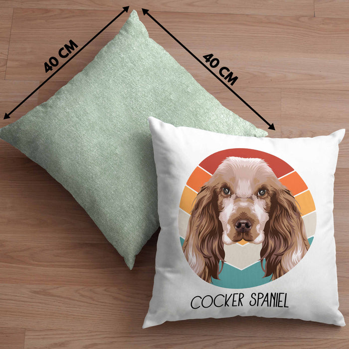 Cocker Spaniel Besitzer Kissen mit Füllung 40x40 Geschenk Lustiger Spruch Geschenkidee Cocker Spaniel Mama Papa (Grau) Grün Trendation