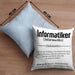 Informatiker Geschenk Kissen mit Füllung 40x40 Geschenkidee für Informatiker IT-Experte Softwareentickler (Grau) Blau Trendation