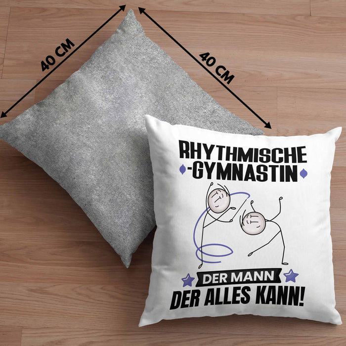 RhythmischeGymnastin Kissen mit Füllung 40x40 Geschenk für RhythmischeGymnastin Der Mann Der Alles Kann Geschenkidee zum Geburtstag (Grau) Grau Trendation