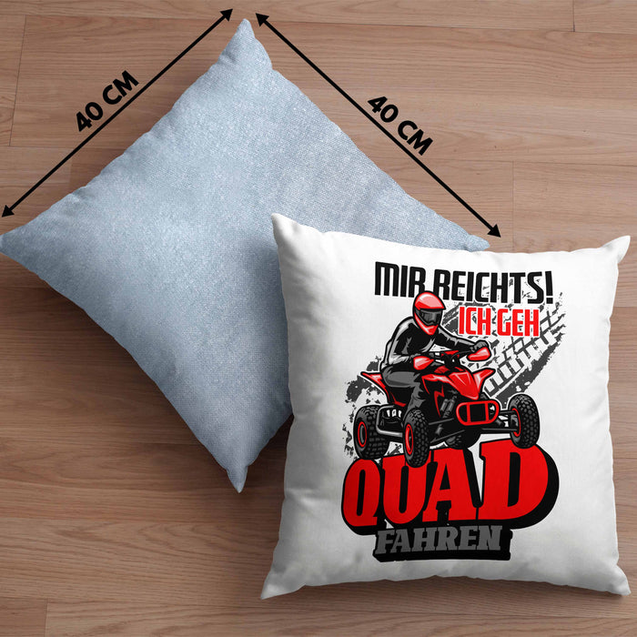 Mir Reichts Ich Geh Quad Fahren Kissen mit Füllung 40x40 Geschenk Quadfahrer Geschenkidee Lustiger Spruch (Grau) Blau Trendation