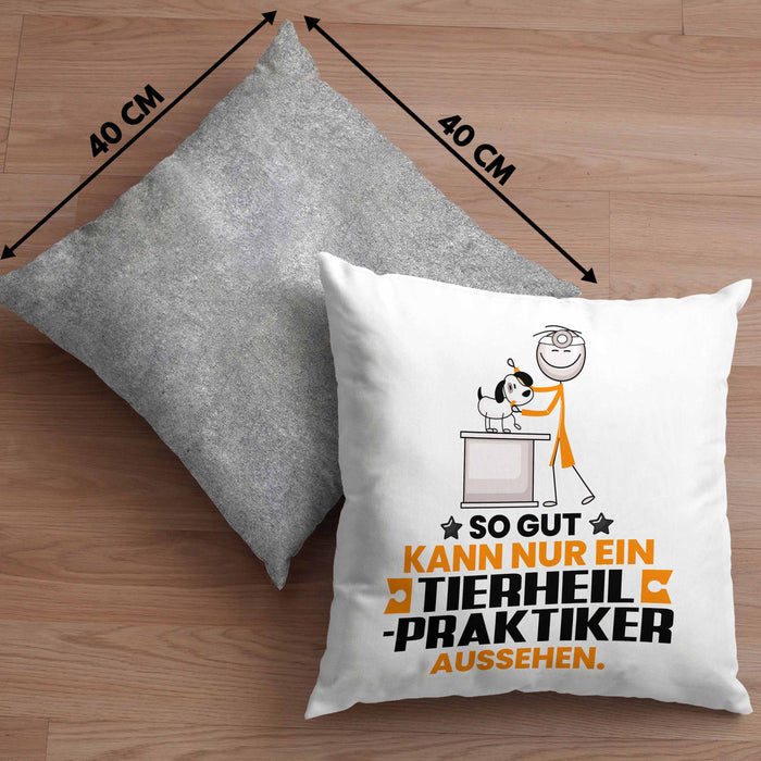 Tierheilpraktiker Geschenk Kissen mit Füllung 40x40 So Gut Kann Nur Ein Tierheilpraktiker Aussehen Geschenkidee (Grau) Grau Trendation
